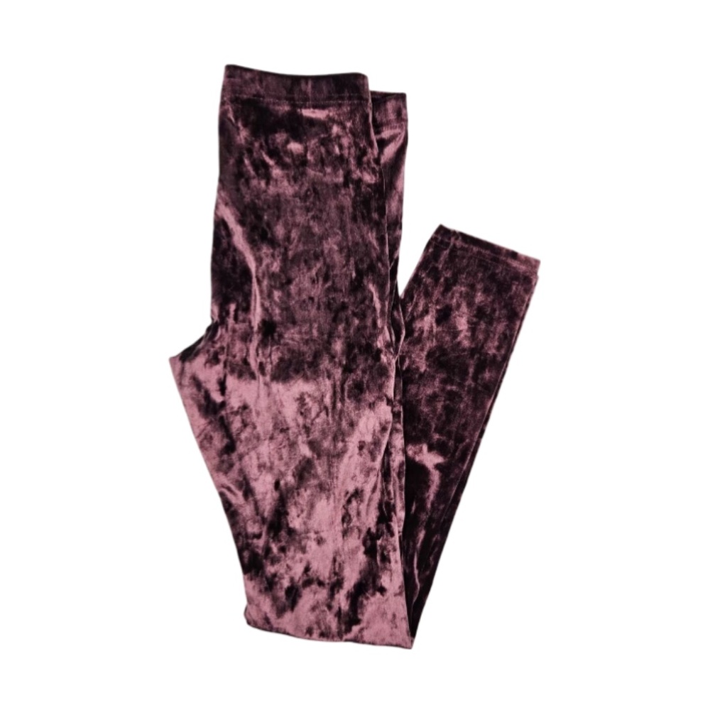 NWT Old Navy Crushed Velvet Leggings for Girls, Dark Plumb